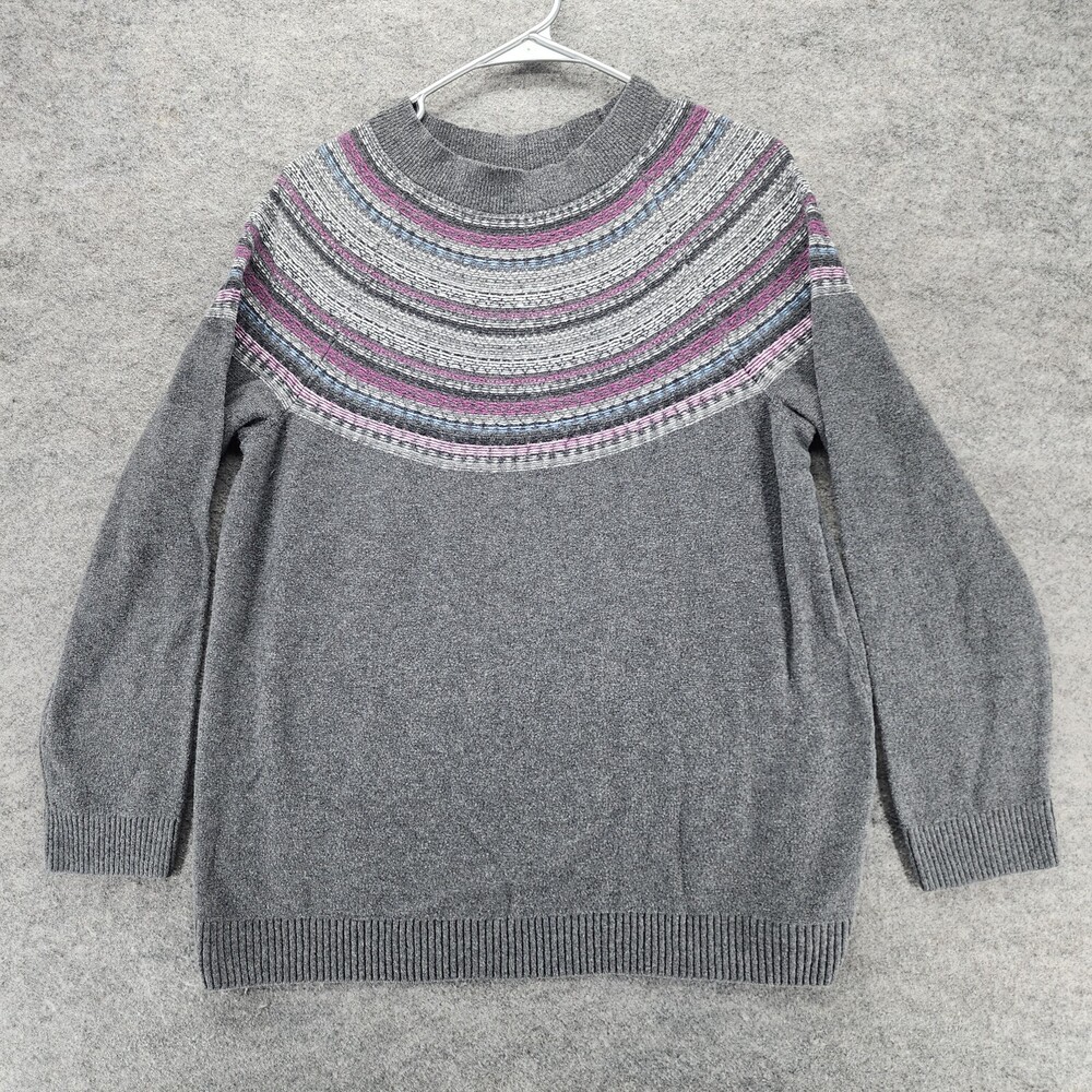 J Jill Sweater Womens Medium Long Sleeve Gray
